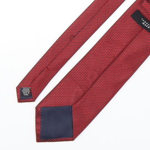 Thomas Nash  Mens Red Grenadine Polyester Pointed Tie One Size