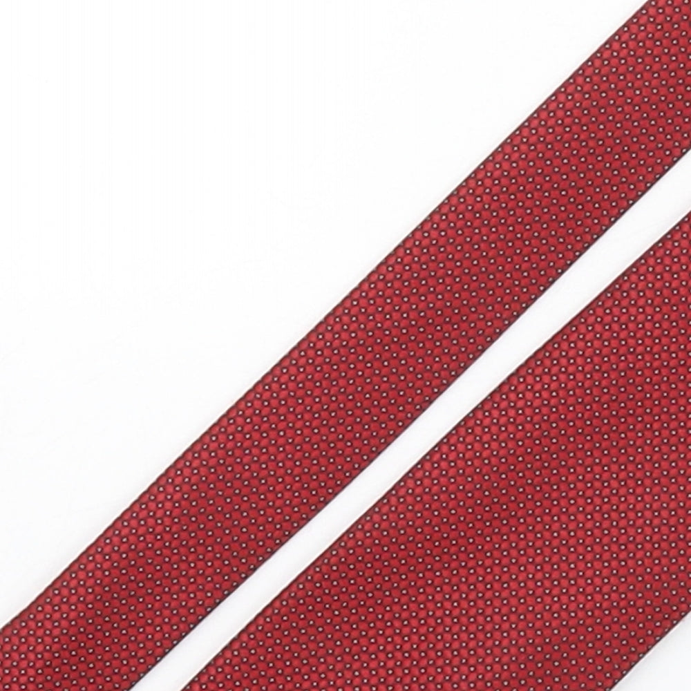 Thomas Nash  Mens Red Grenadine Polyester Pointed Tie One Size