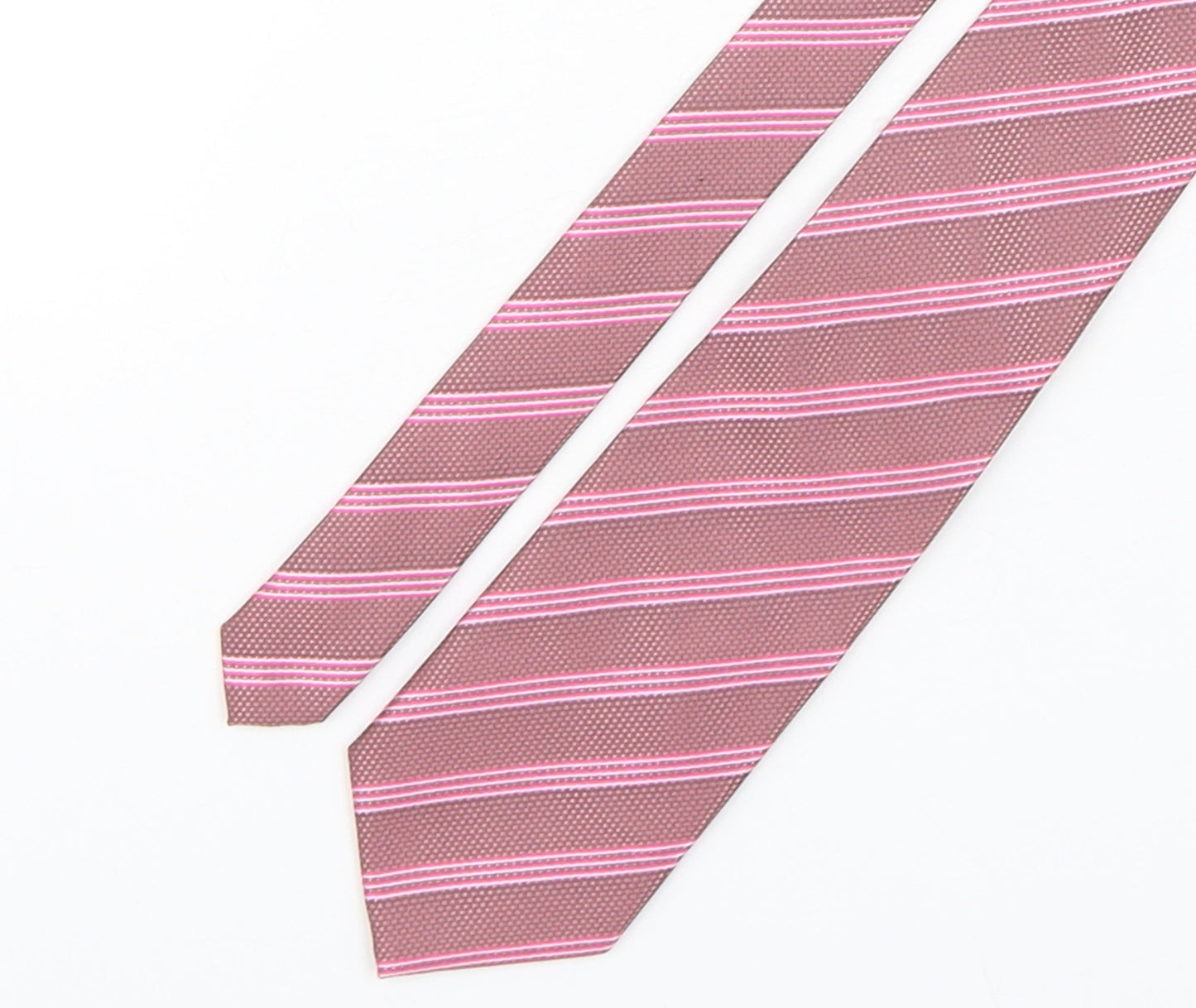 Skopes Mens Pink Striped Polyester Pointed Tie One Size