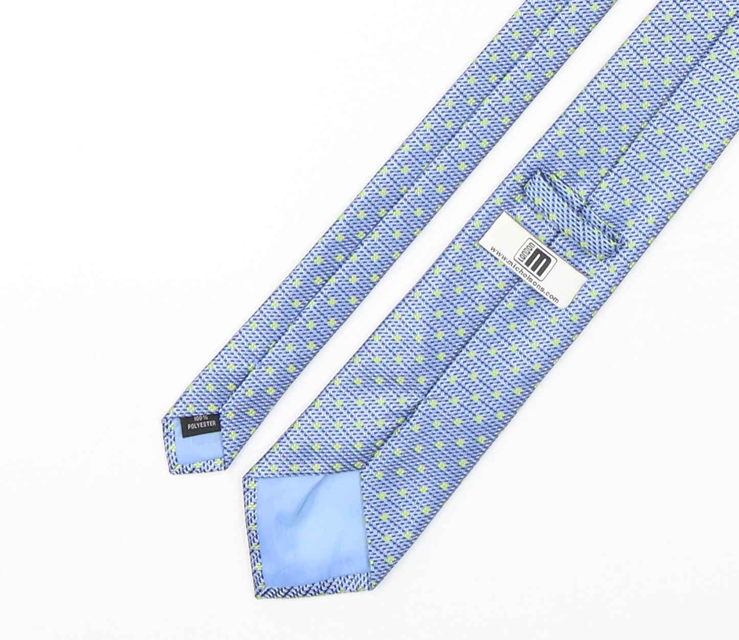 Michelsons Mens Blue Floral Polyester Pointed Tie One Size