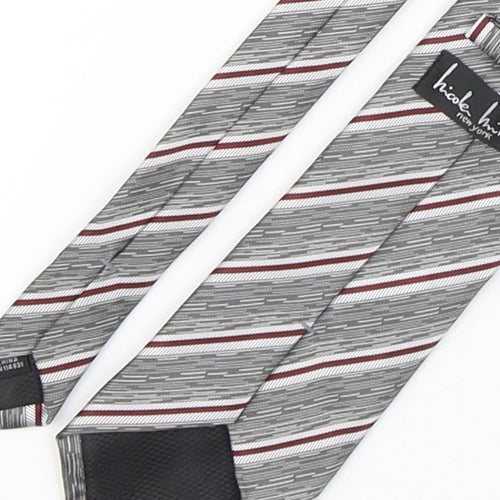 Nicole miller  Mens Multicoloured Striped Polyester Pointed Tie One Size