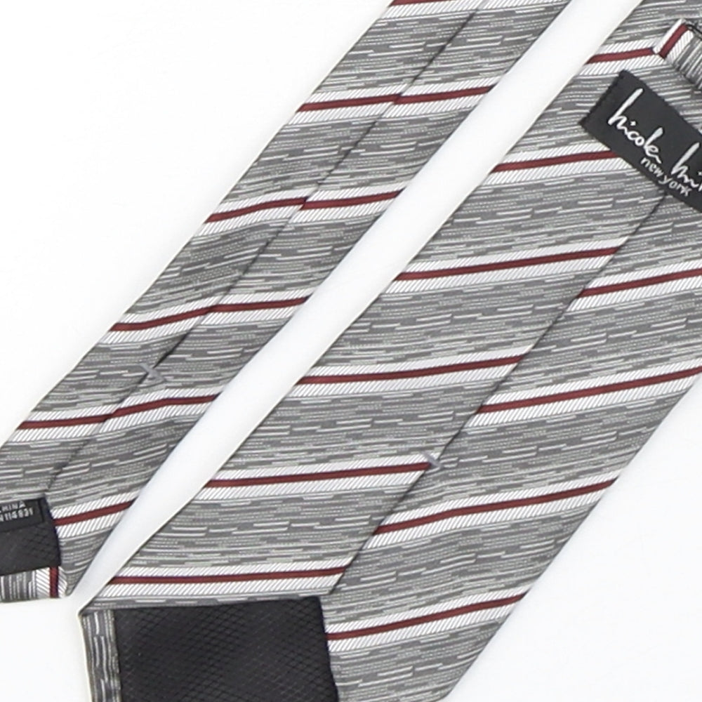 Nicole miller  Mens Multicoloured Striped Polyester Pointed Tie One Size