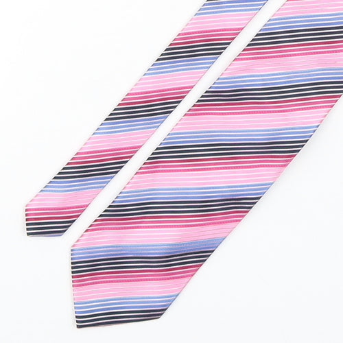 canda Mens Multicoloured Striped Polyester Pointed Tie One Size