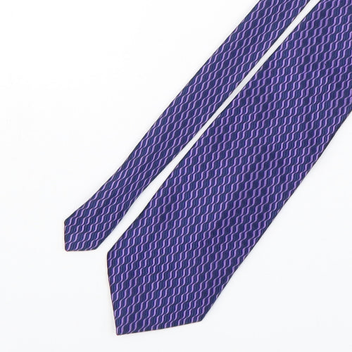 savatini Mens Purple Striped Polyester Pointed Tie One Size