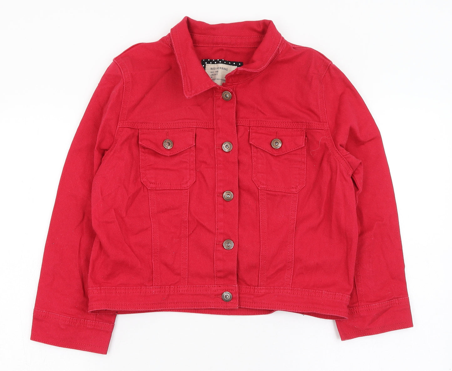 Red Herring Girls Red   Jacket  Size 14 Years  Button