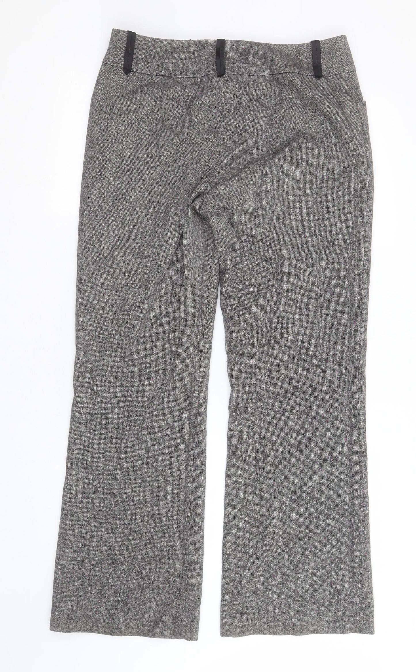 Monsoon Womens Grey  Acrylic Trousers  Size 12 L30 in Regular Zip