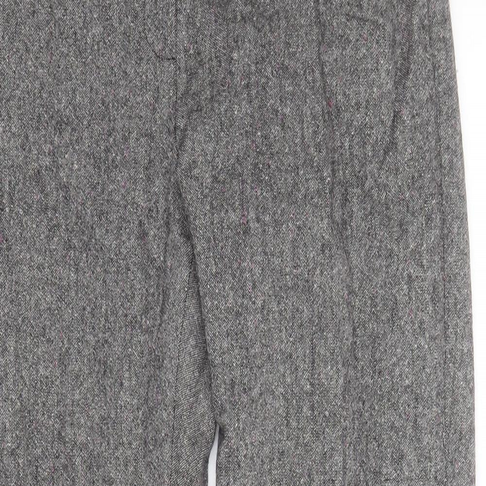 Monsoon Womens Grey  Acrylic Trousers  Size 12 L30 in Regular Zip