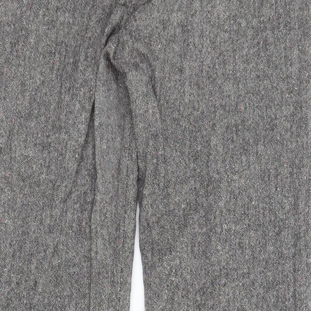 Monsoon Womens Grey  Acrylic Trousers  Size 12 L30 in Regular Zip