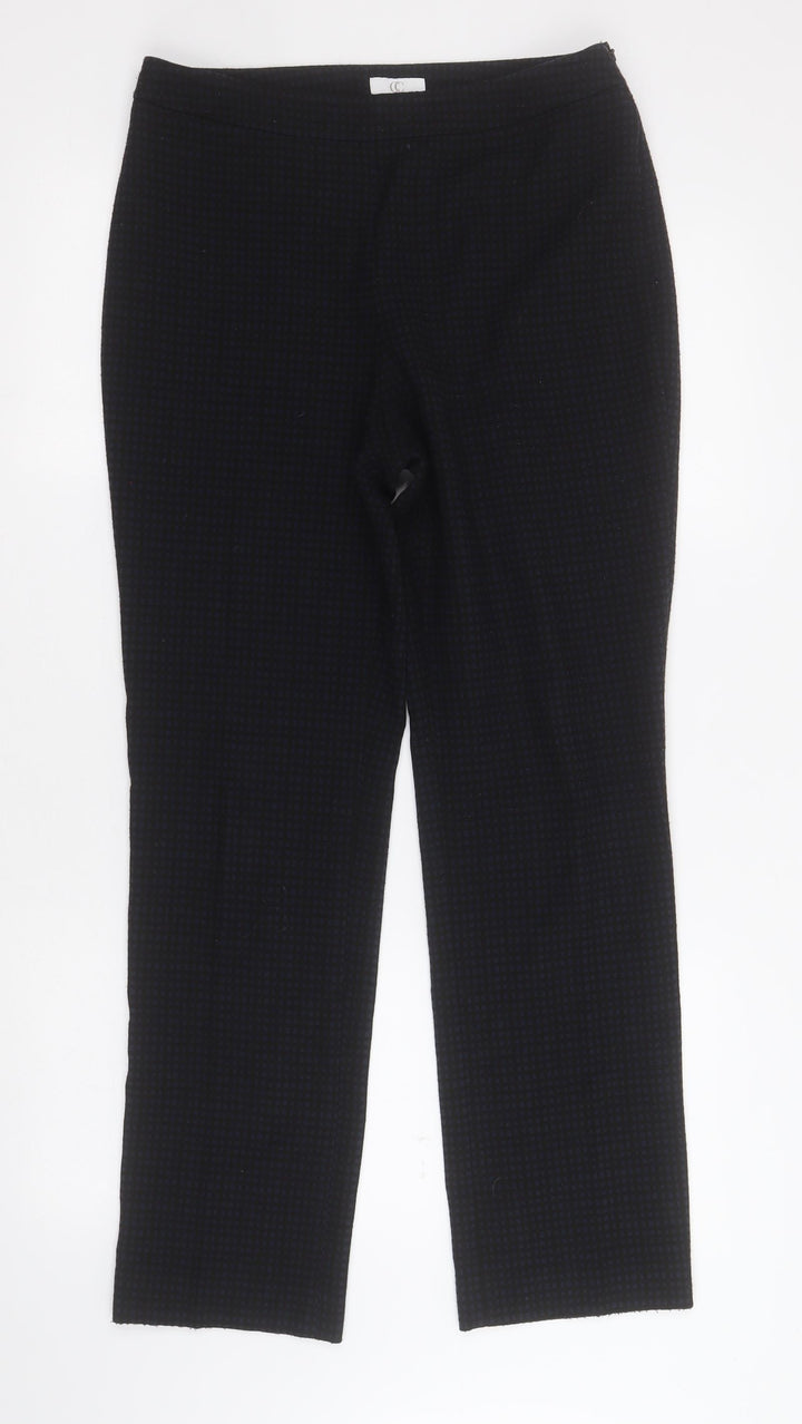 CC Womens Black Polyester Carrot Trousers Size 10 L28 in Regular Zip