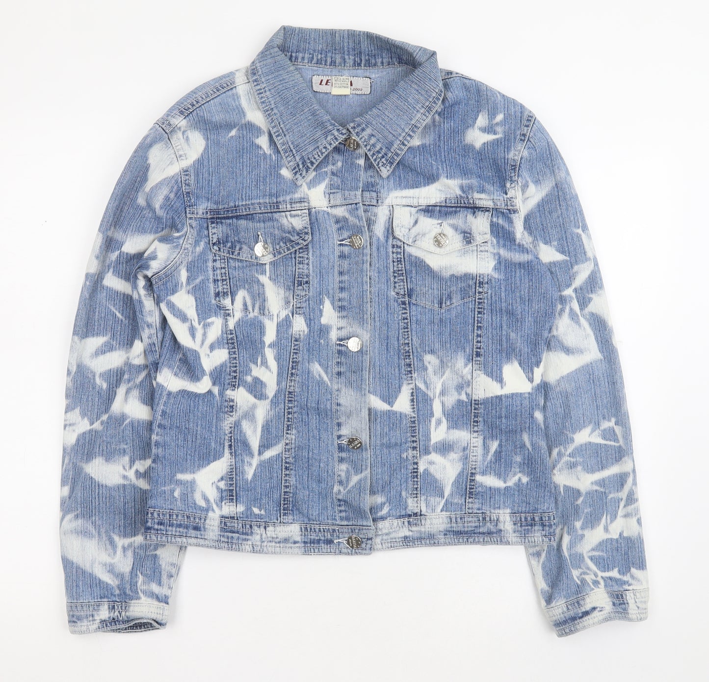 Leana  Womens Blue   Jacket  Size M  Button - Acid wash