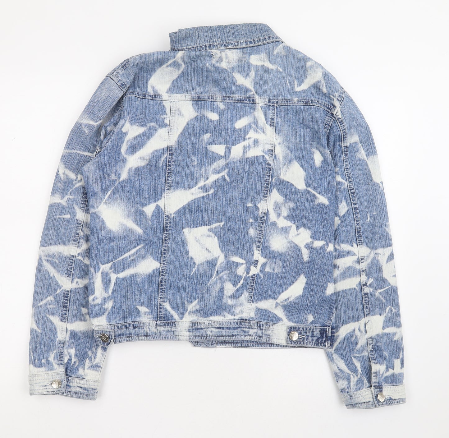 Leana  Womens Blue   Jacket  Size M  Button - Acid wash