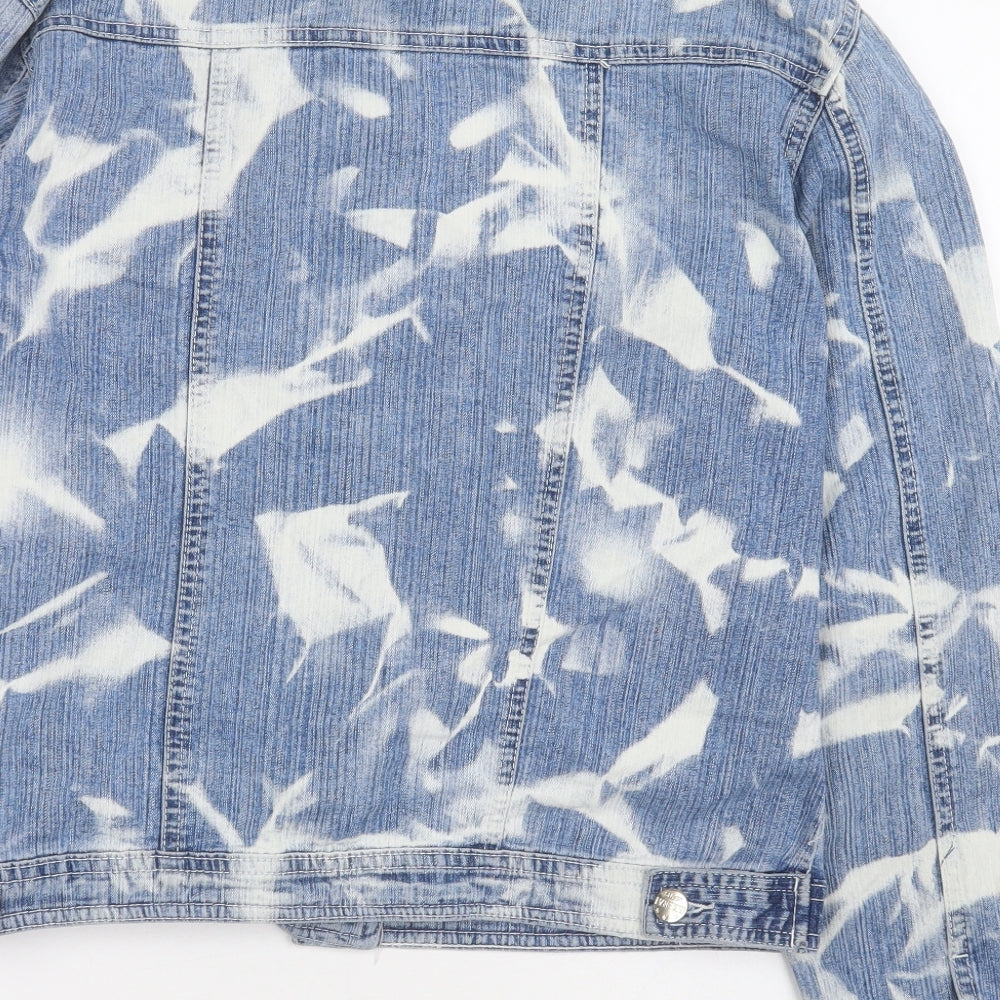 Leana  Womens Blue   Jacket  Size M  Button - Acid wash