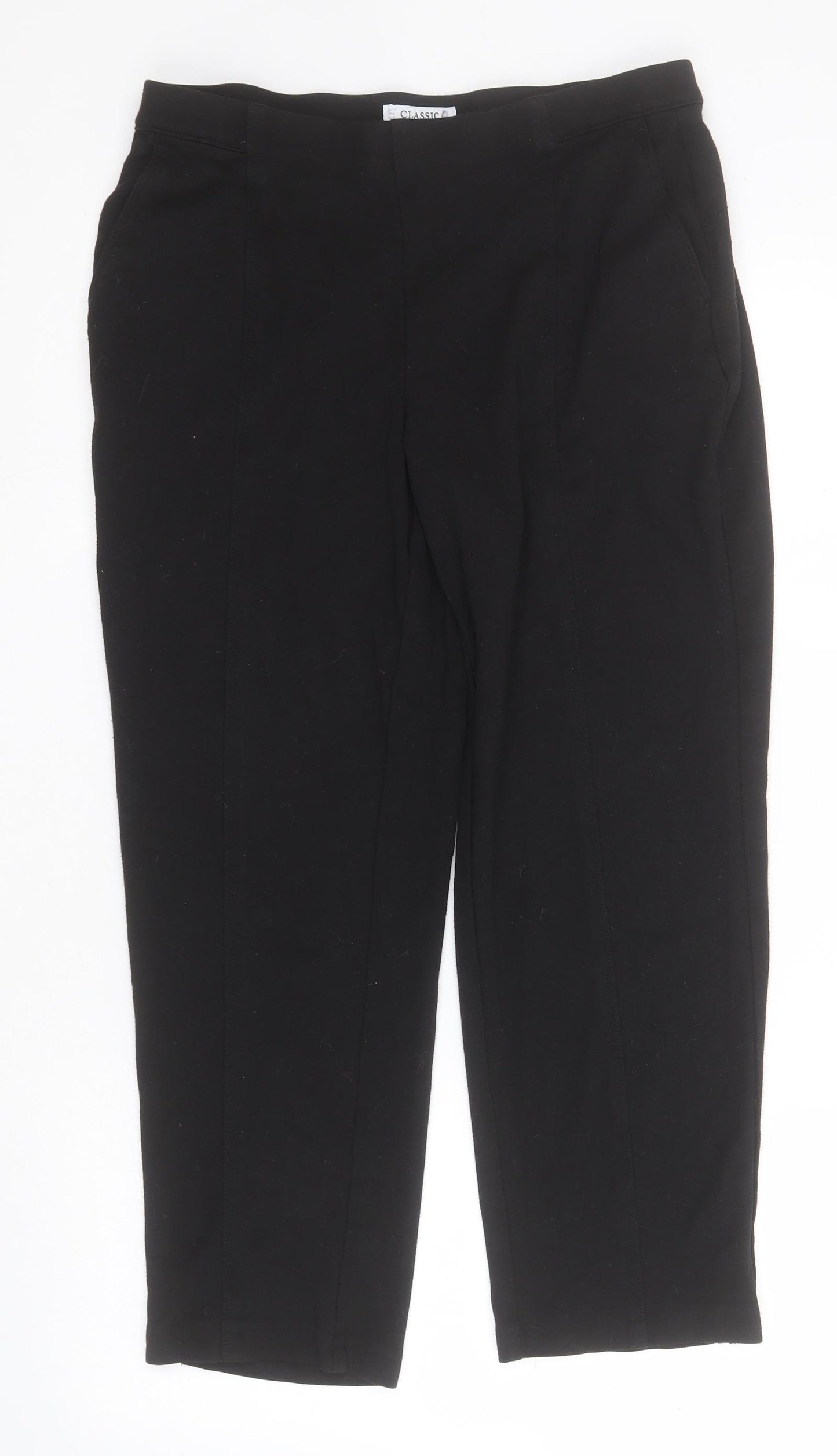 Marks and Spencer Womens Black  Polyester Cropped Leggings Size 14 L24 in