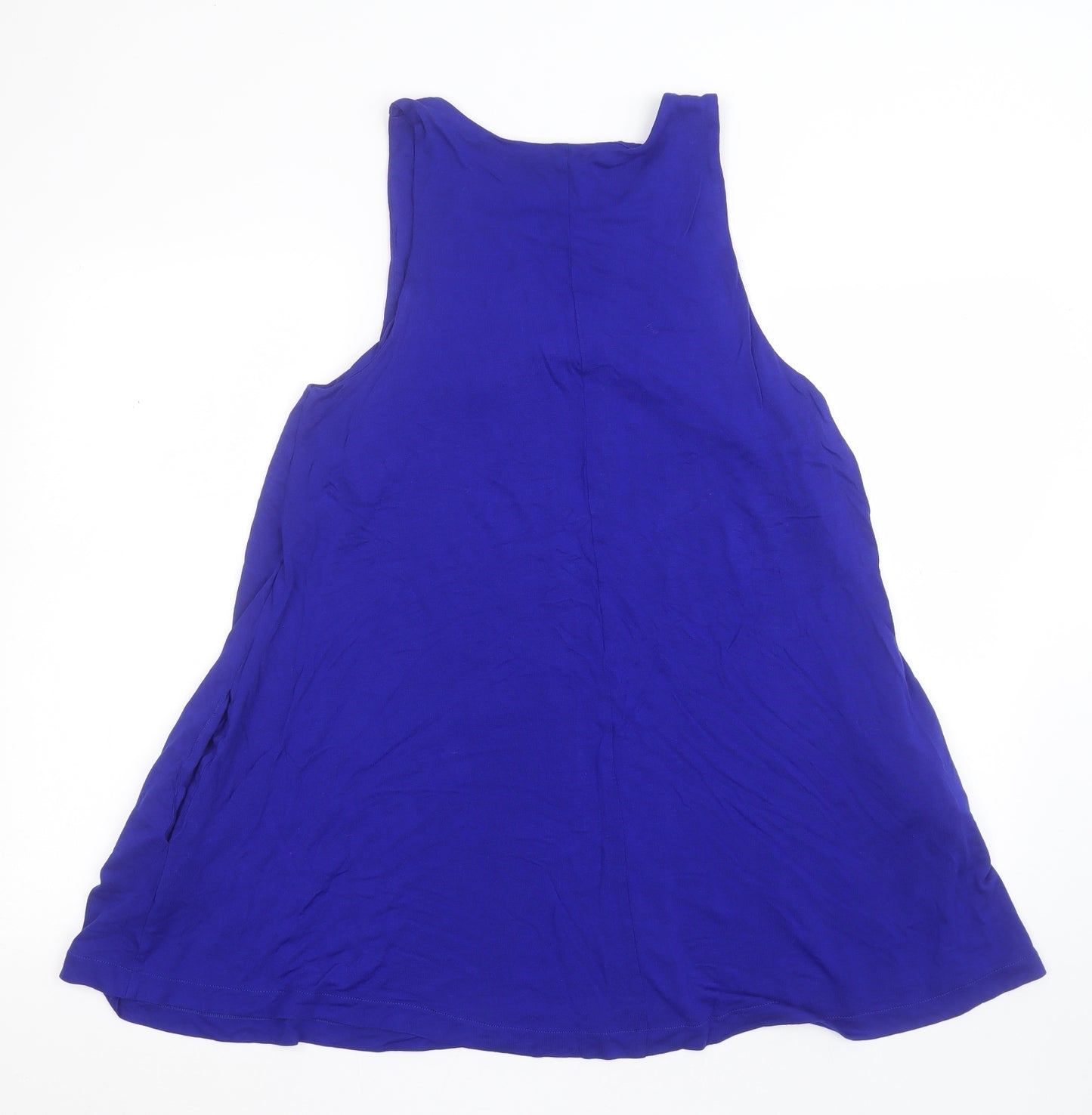 H&M Womens Blue  Viscose Tank Dress  Size 6  Round Neck Pullover