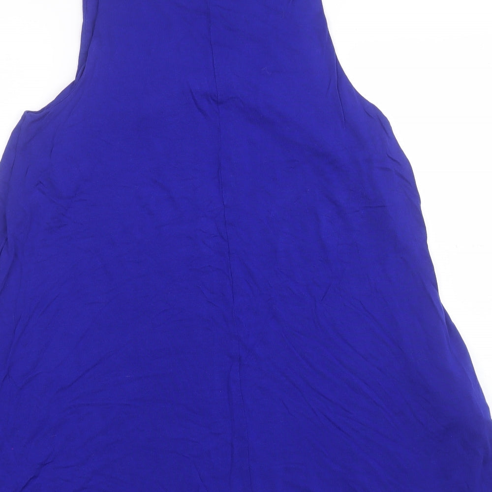 H&M Womens Blue  Viscose Tank Dress  Size 6  Round Neck Pullover