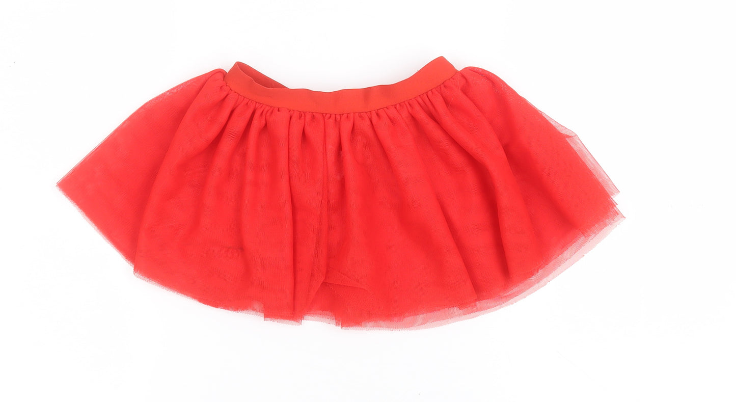 Marks and Spencer Girls Red  Polyester Tutu Skirt Size 4-5 Years  Regular Pull On