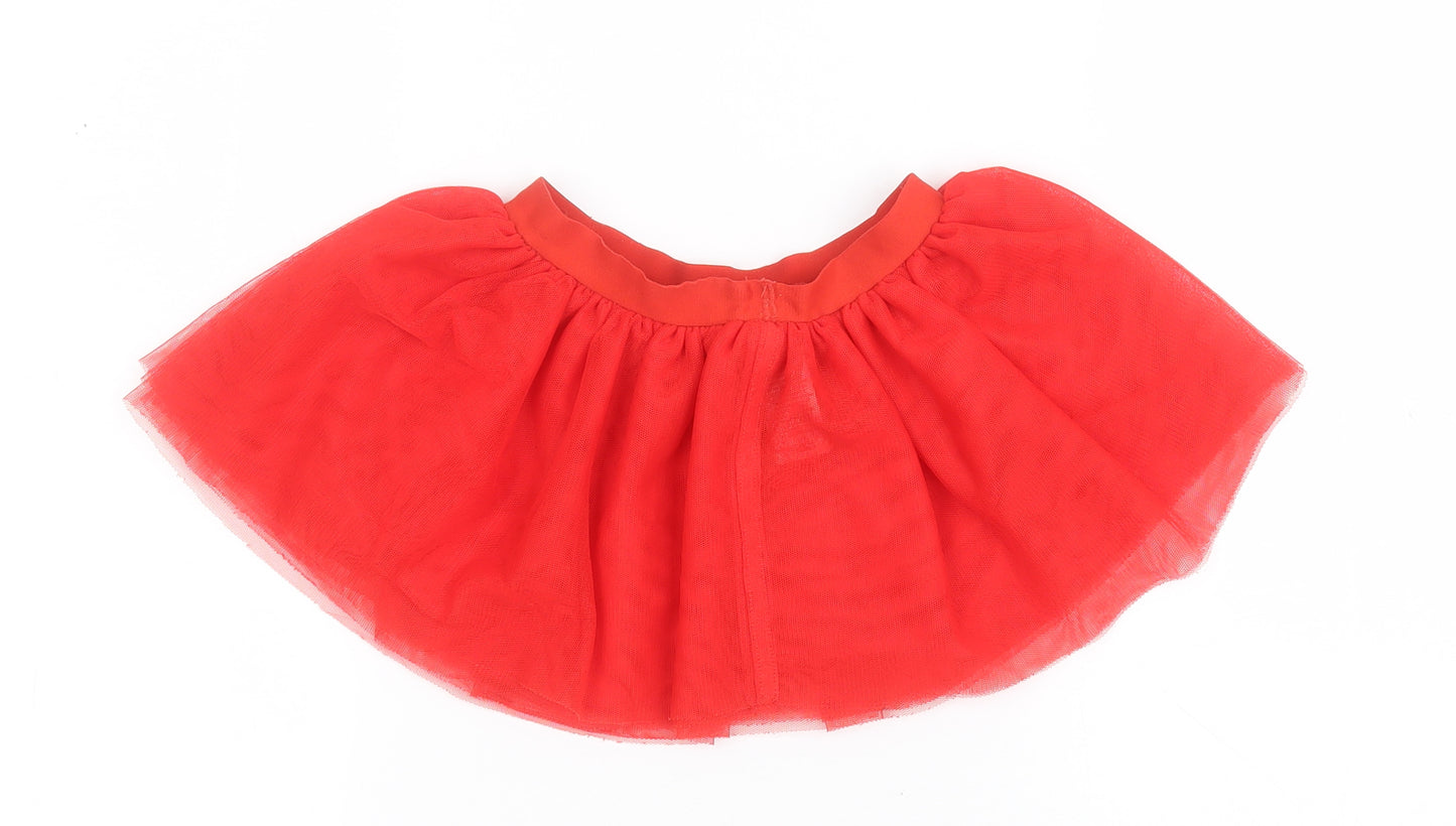 Marks and Spencer Girls Red  Polyester Tutu Skirt Size 4-5 Years  Regular Pull On