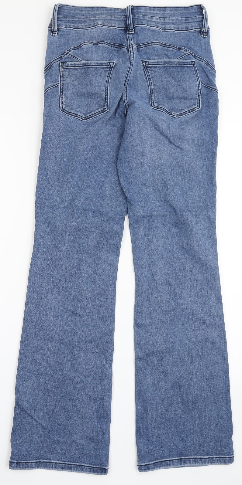 NEXT Womens Blue  Cotton Bootcut Jeans Size 12 L31 in Regular Button - Long Leg