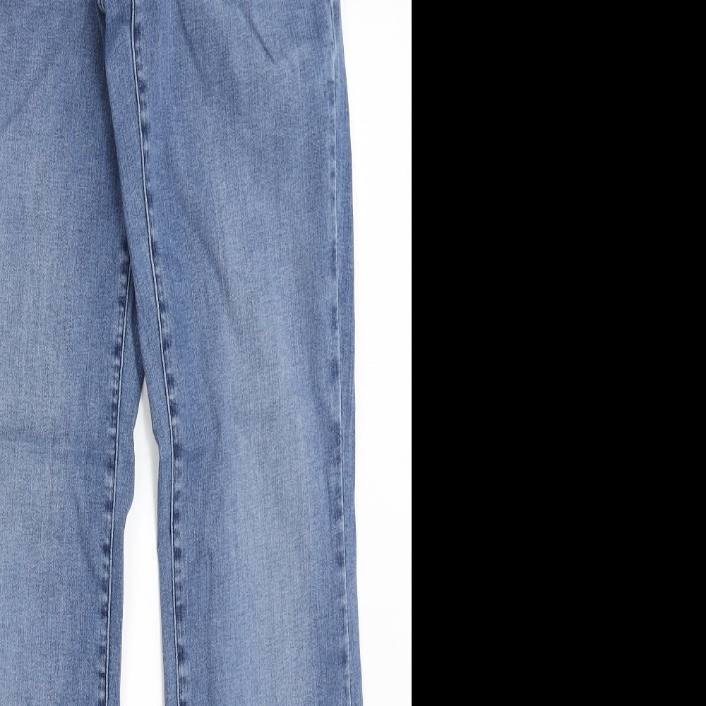 NEXT Womens Blue  Cotton Bootcut Jeans Size 12 L31 in Regular Button - Long Leg