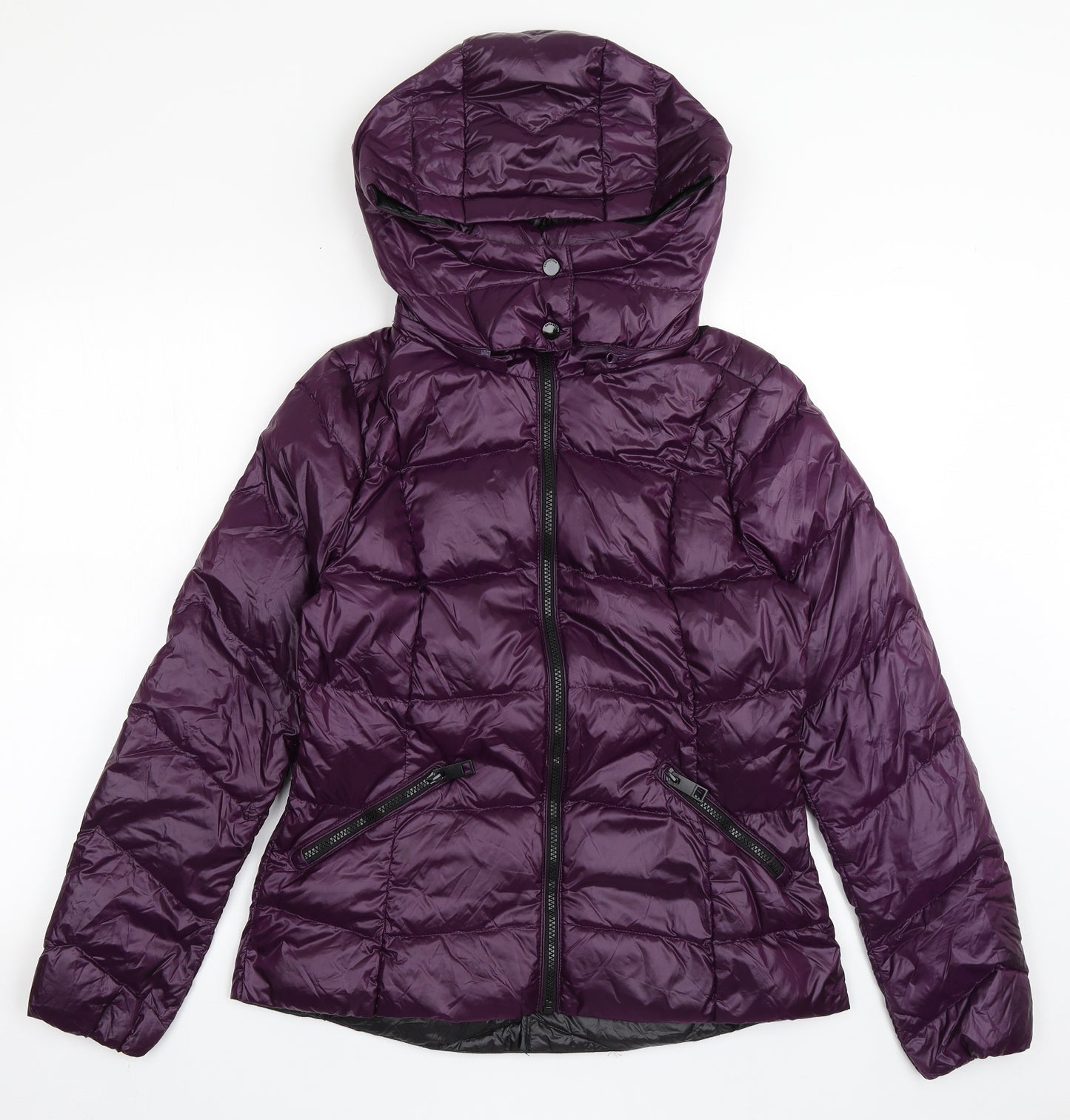 Marks and Spencer Womens Purple   Puffer Jacket Coat Size 8  Zip