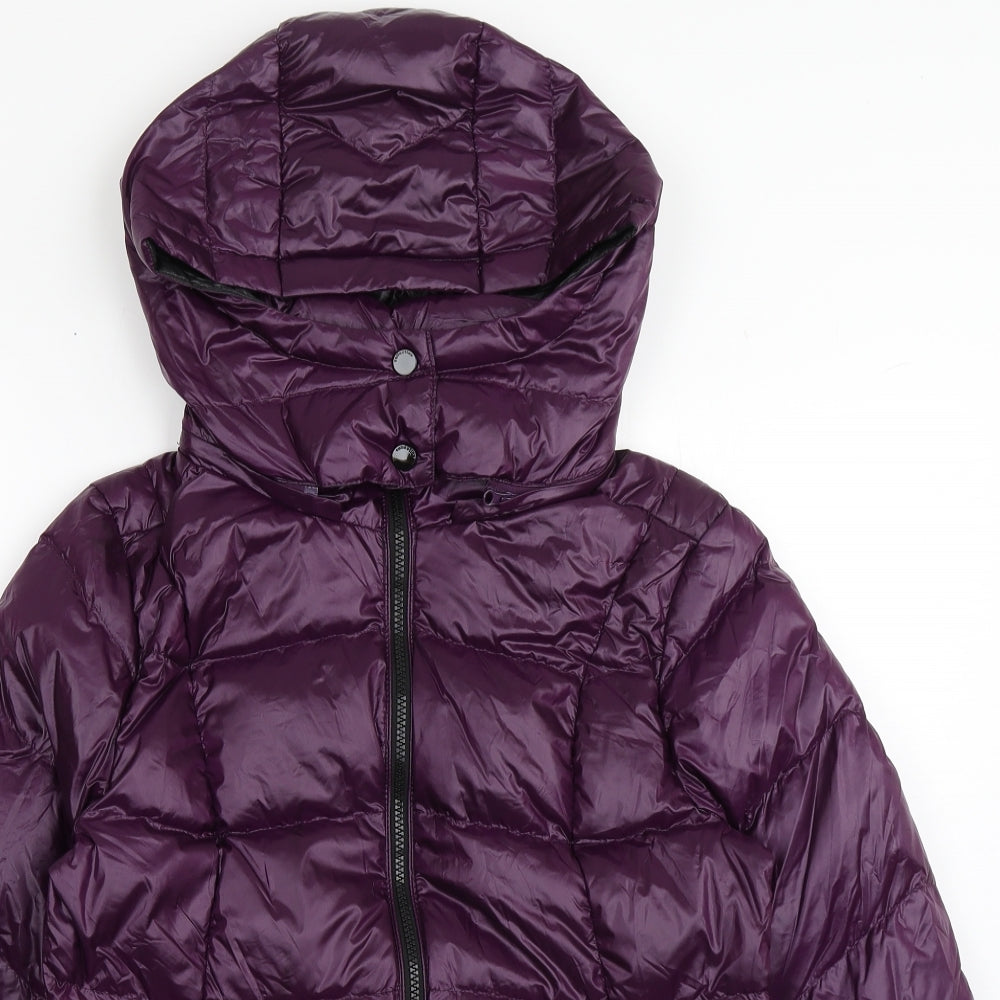 Marks and Spencer Womens Purple   Puffer Jacket Coat Size 8  Zip