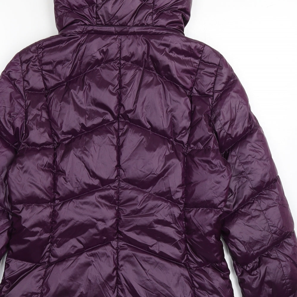 Marks and Spencer Womens Purple   Puffer Jacket Coat Size 8  Zip