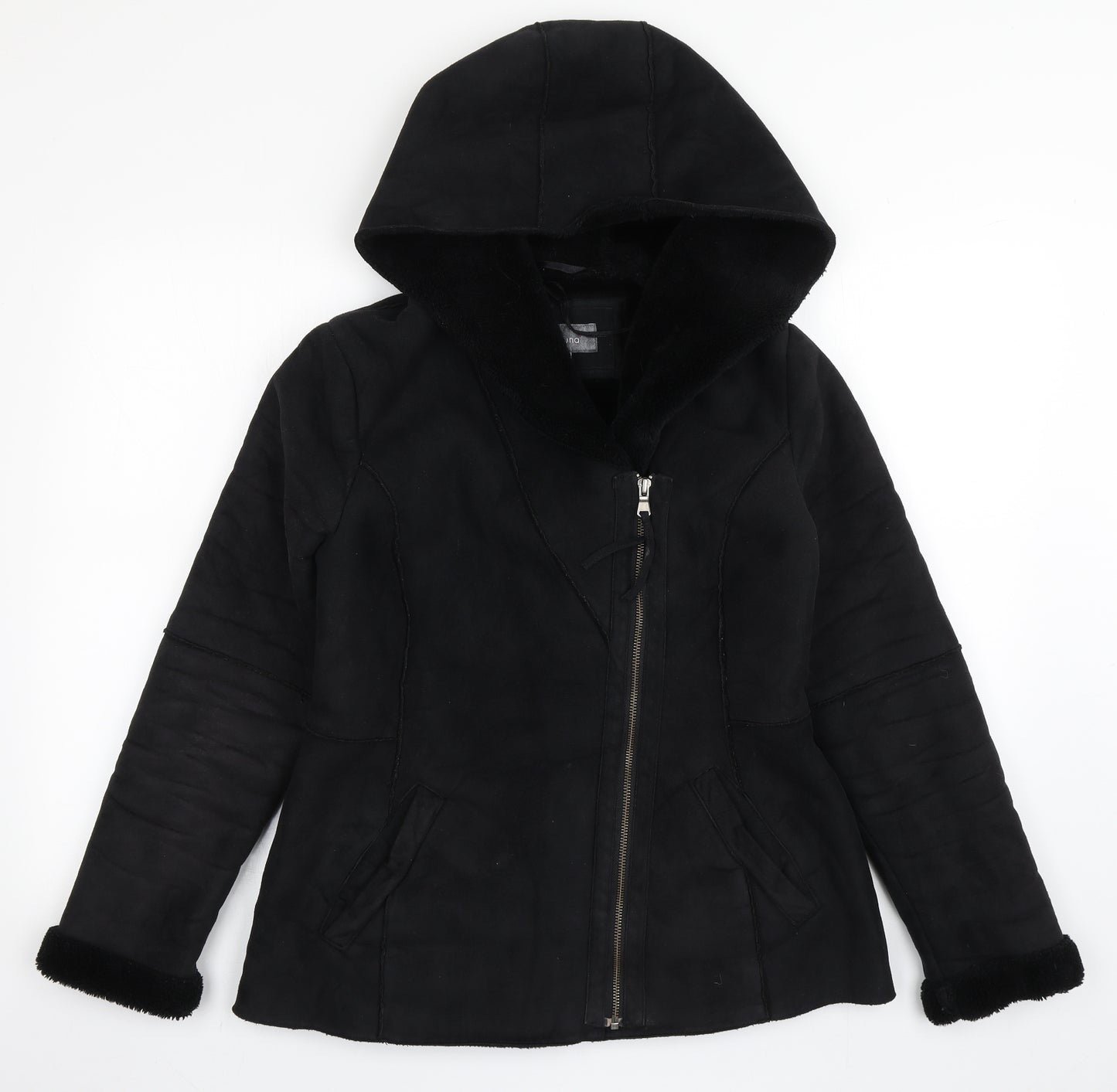 Marks and Spencer Womens Black   Jacket Coat Size 12  Zip