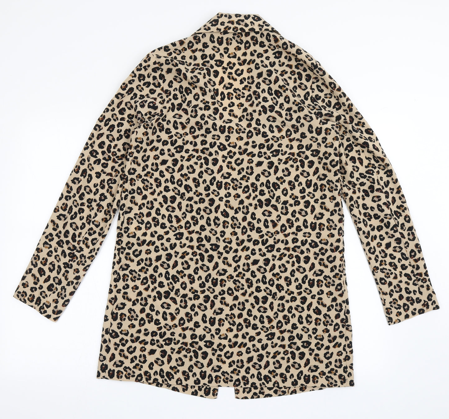 Stradivarius Womens Brown Animal Print Polyester Jacket Blazer Size S