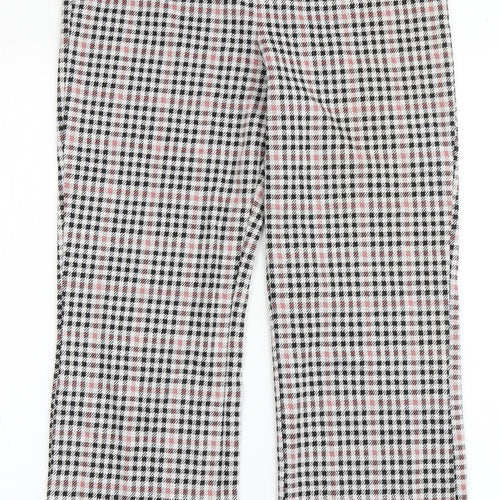 Divided by H&M Womens Grey Check Polyester Trousers  Size M L25 in Regular