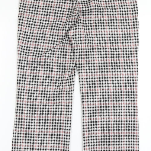 Divided by H&M Womens Grey Check Polyester Trousers  Size M L25 in Regular