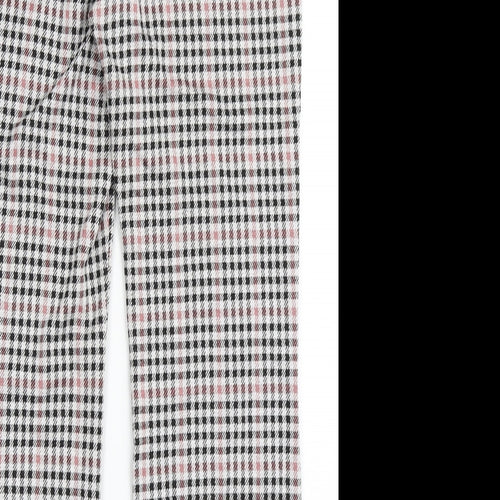 Divided by H&M Womens Grey Check Polyester Trousers  Size M L25 in Regular