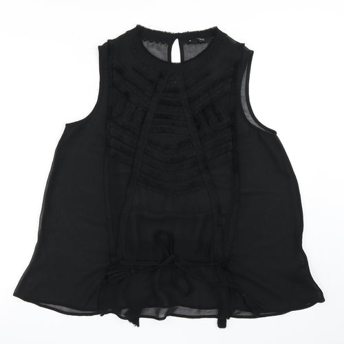 NEXT Womens Black  Polyester Basic Blouse Size 12 Round Neck