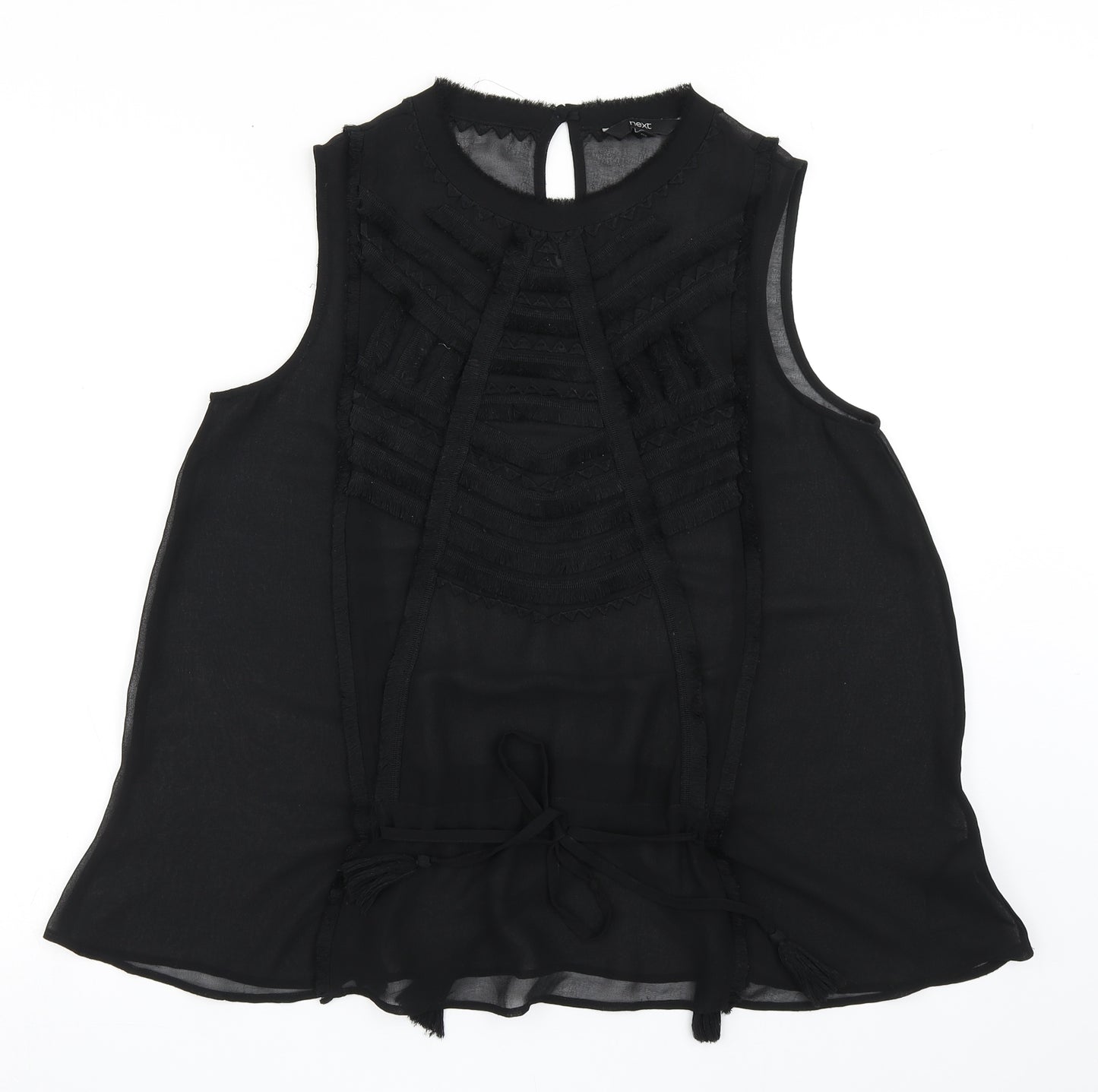 NEXT Womens Black  Polyester Basic Blouse Size 12 Round Neck