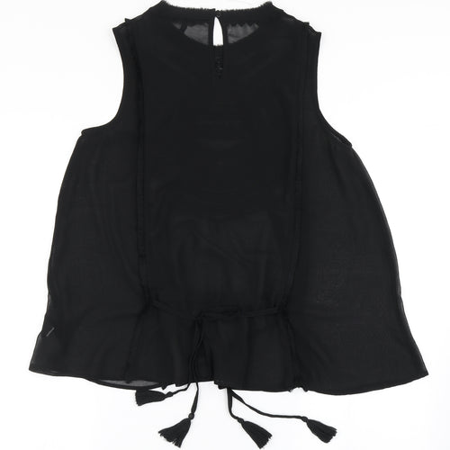 NEXT Womens Black  Polyester Basic Blouse Size 12 Round Neck