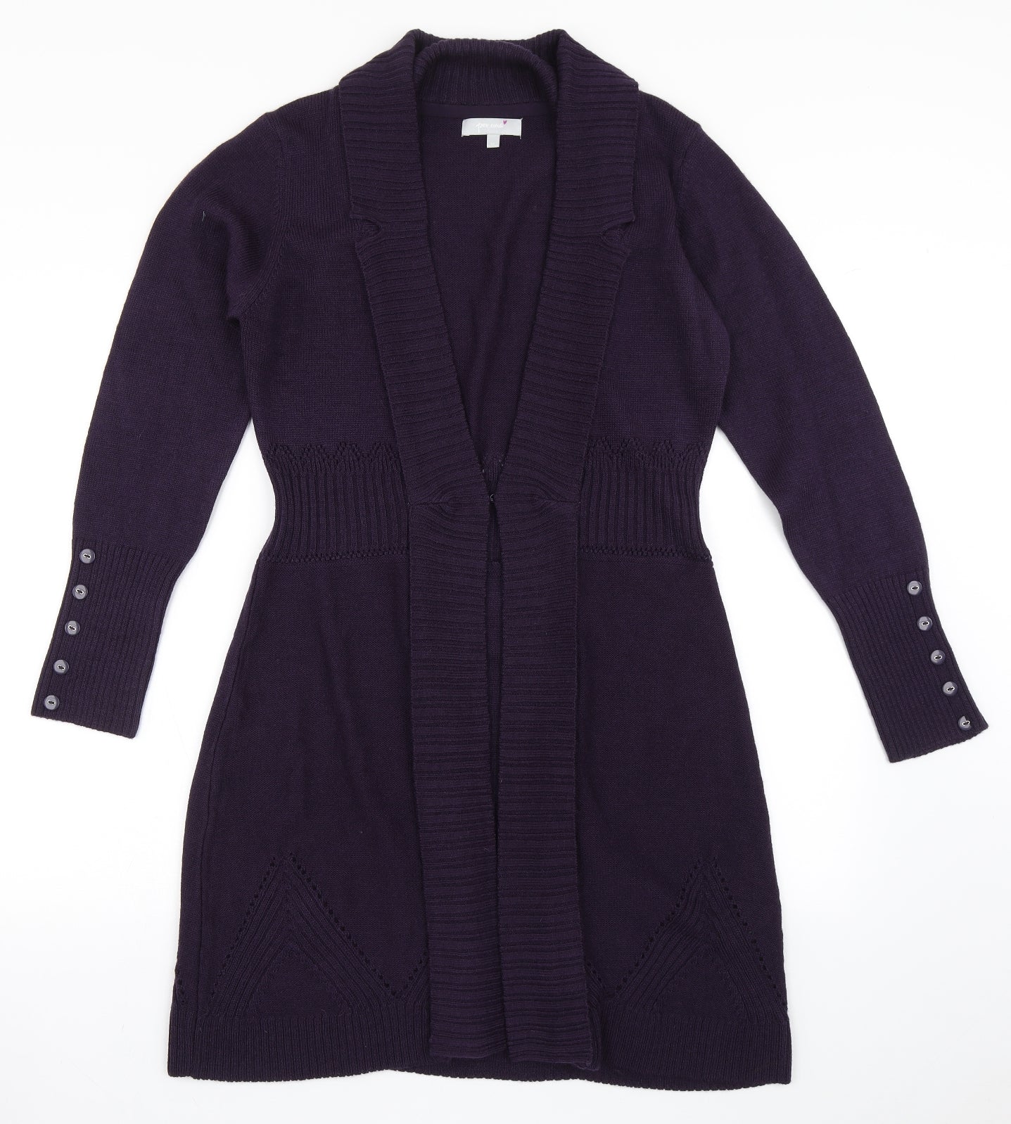 Per Una Womens Purple V-Neck  Acrylic Cardigan Jumper Size M