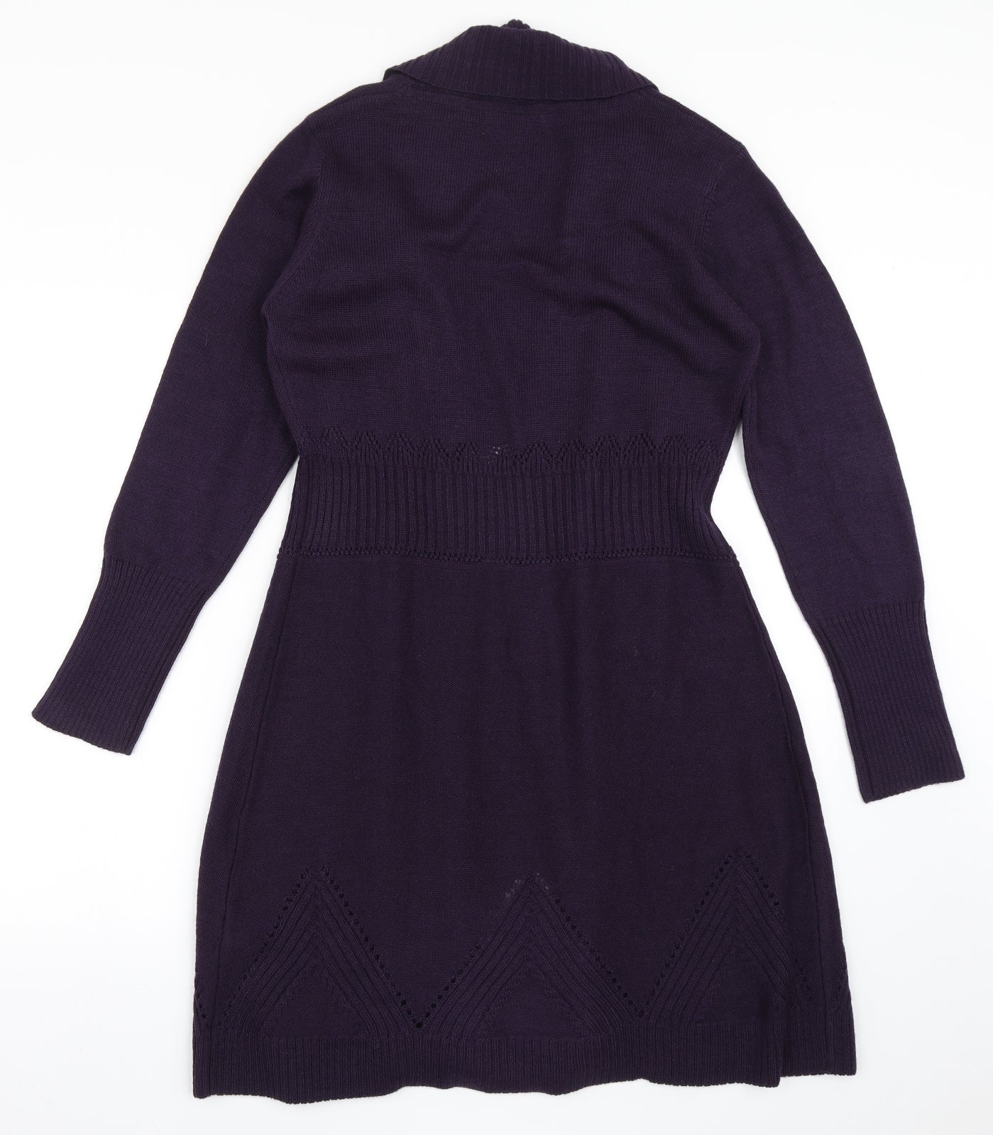Per Una Womens Purple V-Neck  Acrylic Cardigan Jumper Size M