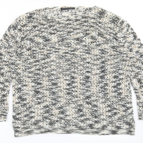 Just Elegance Womens Multicoloured Round Neck  Acrylic Pullover Jumper Size M