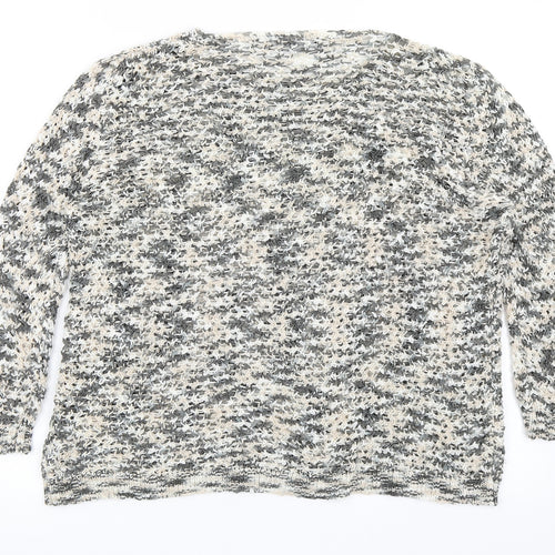 Just Elegance Womens Multicoloured Round Neck  Acrylic Pullover Jumper Size M