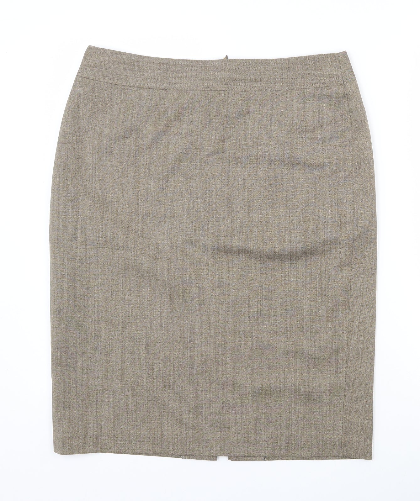 Marks and Spencer Womens Brown  Wool Straight & Pencil Skirt Size 12   Zip