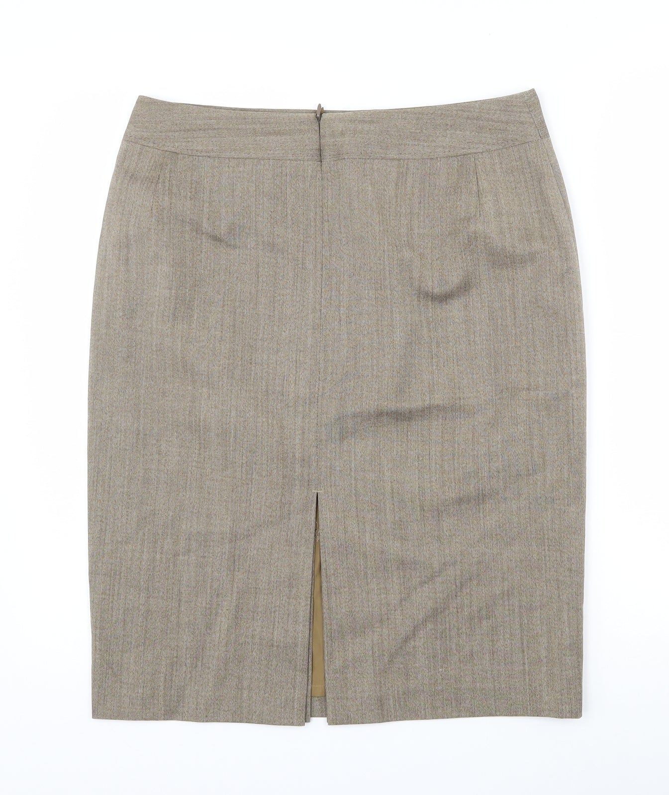 Marks and Spencer Womens Brown  Wool Straight & Pencil Skirt Size 12   Zip