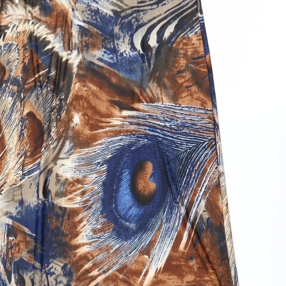 Stella Womens Multicoloured  Polyester Maxi  Size 12  Off the Shoulder Tie - Peacock feather design
