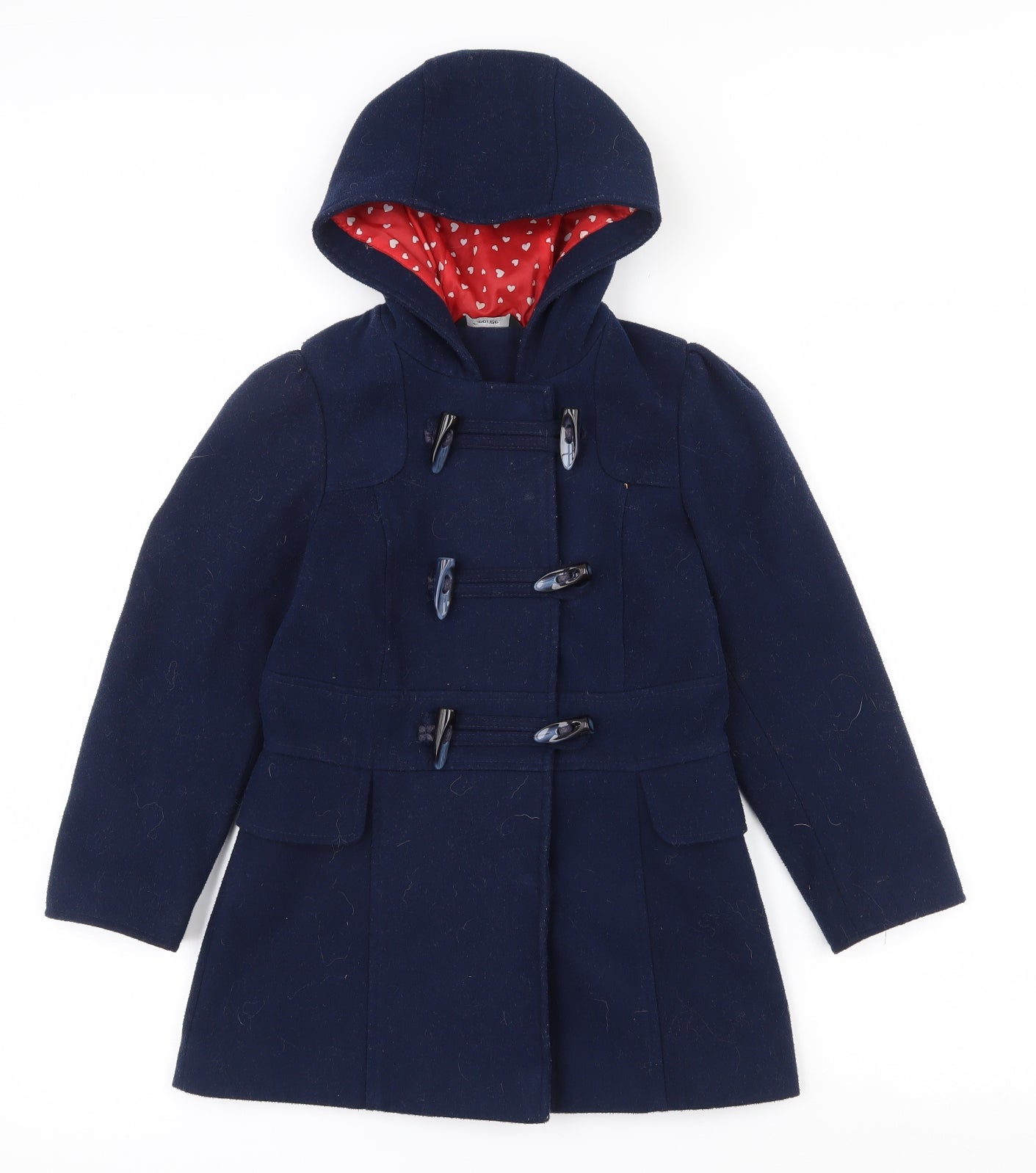 George Girls Blue   Pea Coat Coat Size 7-8 Years  Snap