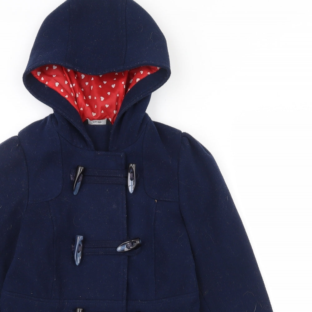 George Girls Blue   Pea Coat Coat Size 7-8 Years  Snap