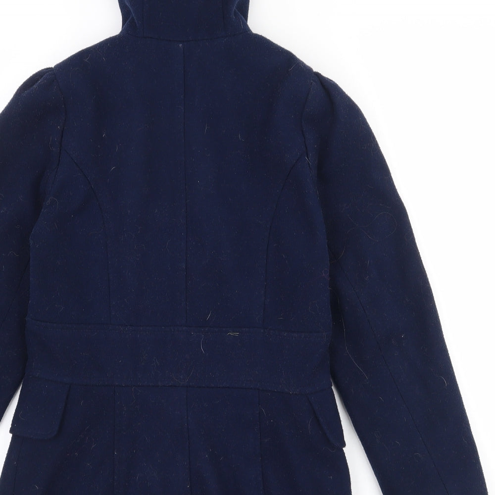 George Girls Blue   Pea Coat Coat Size 7-8 Years  Snap