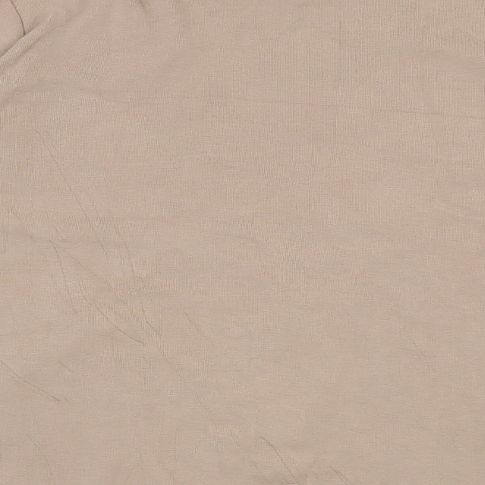 Marks and Spencer Womens Beige  100% Cotton Basic T-Shirt Size 16 Crew Neck