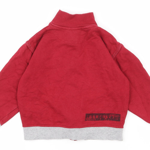 Rebel Boys Purple  100% Cotton Full Zip Sweatshirt Size 2-3 Years  Zip