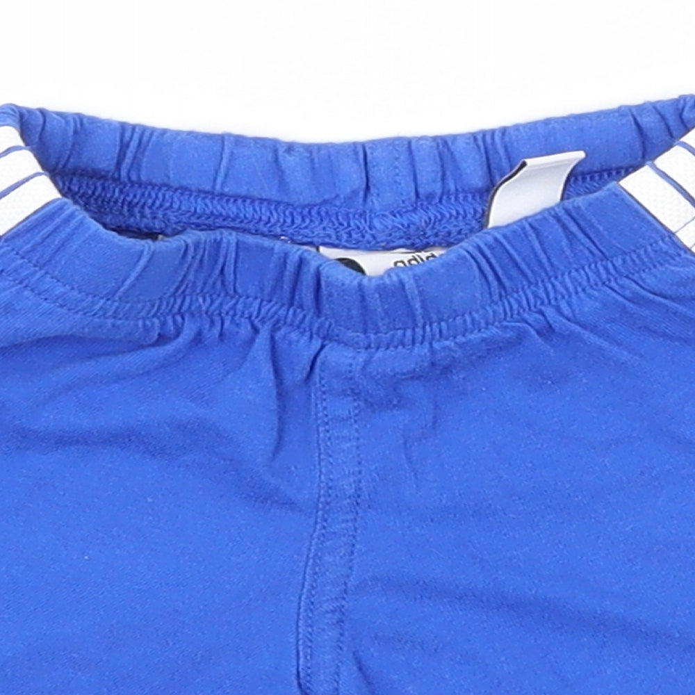 adidas Boys Blue  100% Cotton Sweatpants Trousers Size 18-24 Months  Pullover - Shorts