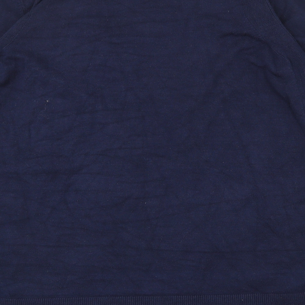 Marks and Spencer Womens Blue V-Neck  Viscose Cardigan Jumper Size 12