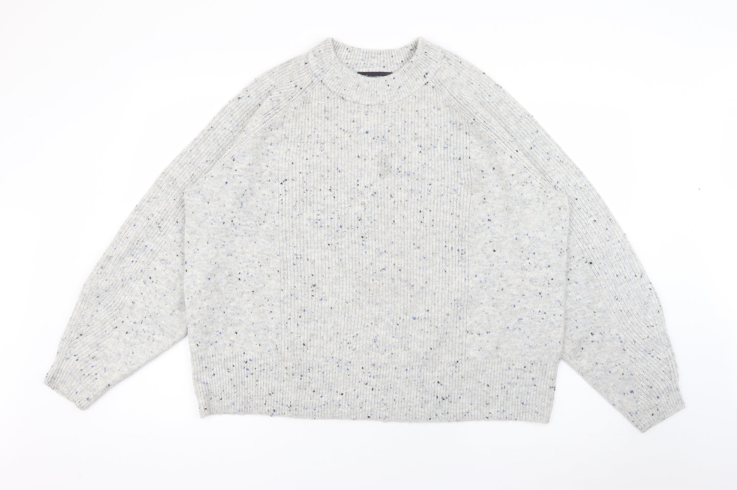 Marks and Spencer Womens Grey Crew Neck  Acrylic Pullover Jumper Size XL