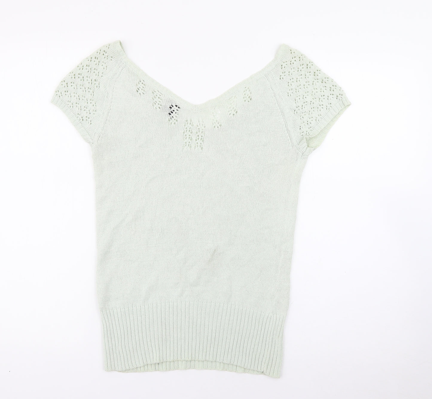 Gap Womens Green V-Neck  Cotton Pullover Jumper Size M